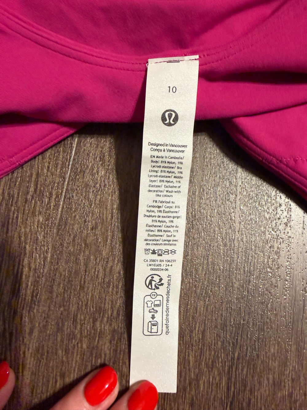 Lululemon Align Cropped Cami Tank Top Ripened Raspberry - Picture 5 of 6